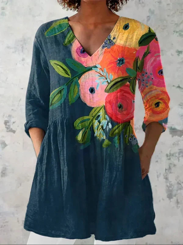 Kara | Blouse longue avec décolleté en V