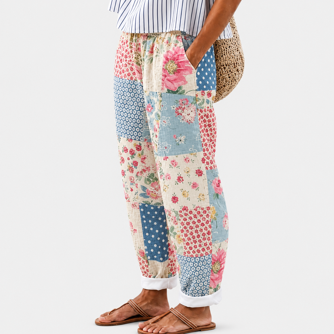 Pantalon Confort Vintage Patchwork