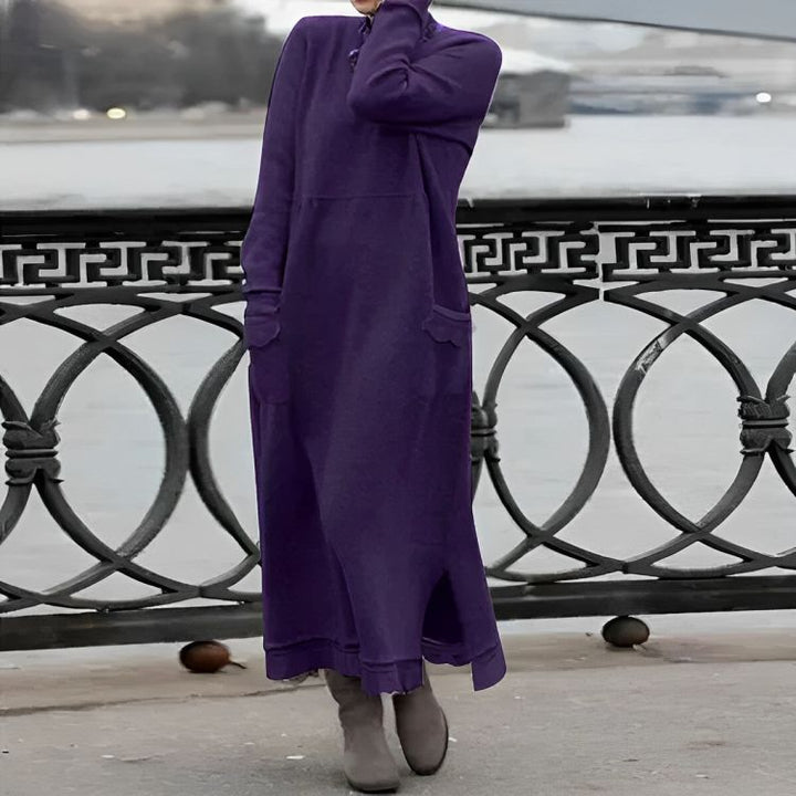Mara Knitted Maxi Dress – Cozy Long Sleeve Oversized Winter Dress