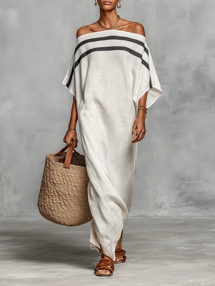 Aveline™ | Maxi Off-Shoulder Dress with Batwing Sleeves