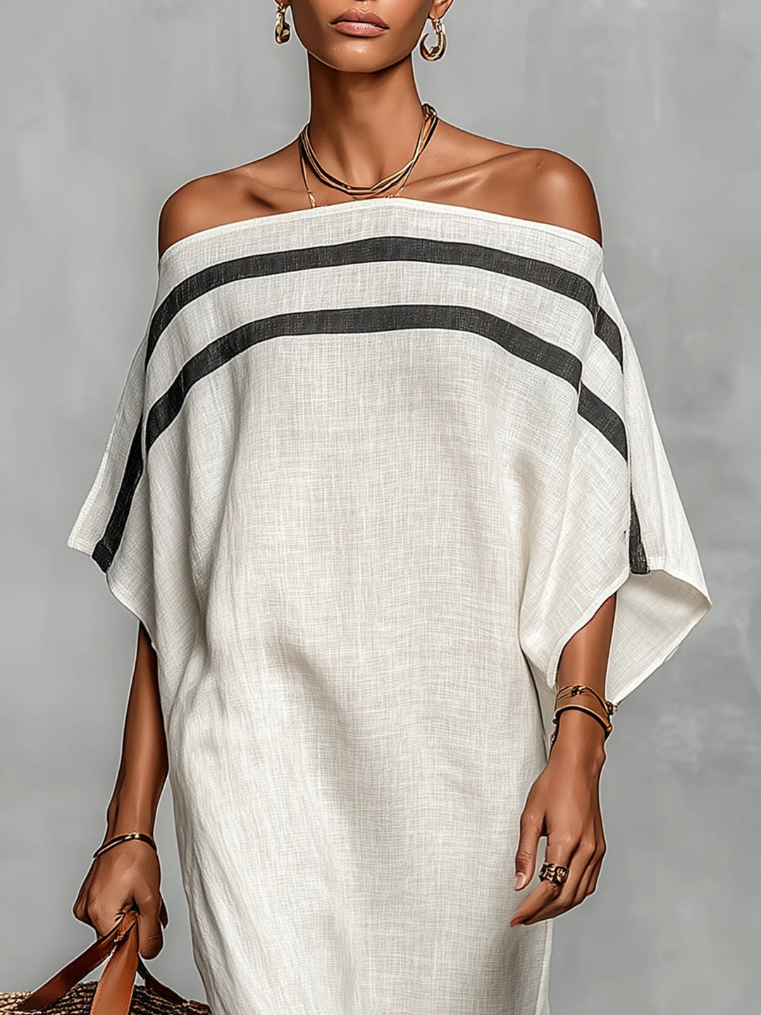 Aveline™ | Maxi Off-Shoulder Dress with Batwing Sleeves