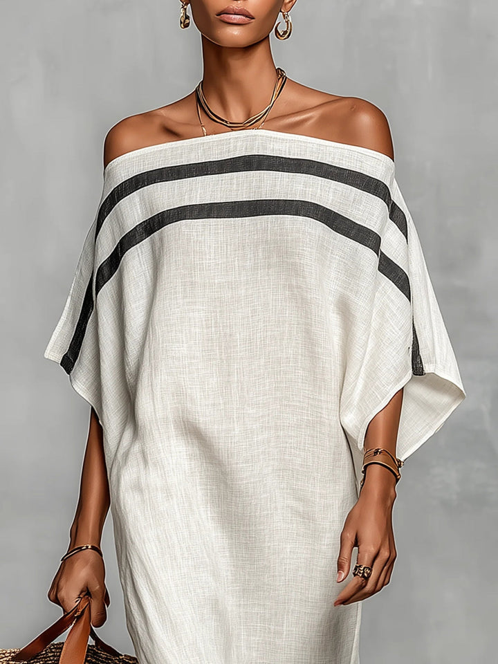 Aveline™ | Maxi Off-Shoulder Dress with Batwing Sleeves